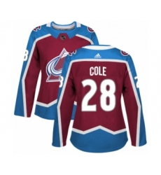 Women's Adidas Colorado Avalanche #28 Ian Cole Premier Burgundy Red Home NHL Jersey