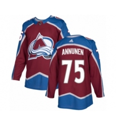 Men's Adidas Colorado Avalanche #75 Justus Annunen Premier Burgundy Red Home NHL Jersey