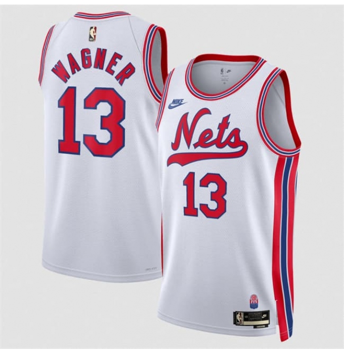 Men's Brooklyn Nets #13 Moritz Wagner White 2026-27Classic Edition Stitched Basketball Jersey