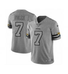 Men's Jacksonville Jaguars #7 Nick Foles Limited Gray Team Logo Gridiron Football Jersey