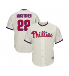 Men's Philadelphia Phillies #22 Andrew McCutchen Replica Cream Alternate Cool Base Baseball Jersey