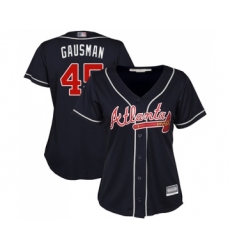 Women's Atlanta Braves #45 Kevin Gausman Replica Blue Alternate Road Cool Base Baseball Jersey