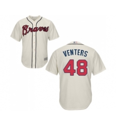 Youth Atlanta Braves #48 Jonny Venters Replica Cream Alternate 2 Cool Base Baseball Jersey