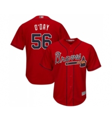 Men's Atlanta Braves #56 Darren O Day Replica Red Alternate Cool Base Baseball Jersey