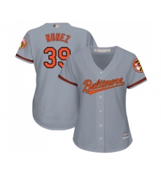 Women's Baltimore Orioles #39 Renato Nunez Replica Grey Road Cool Base Baseball Jersey