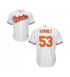 Men's Baltimore Orioles #53 Dan Straily Replica White Home Cool Base Baseball Jersey