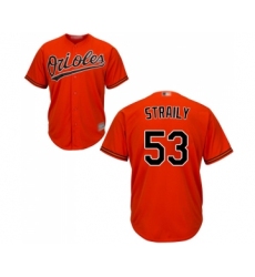 Youth Baltimore Orioles #53 Dan Straily Replica Orange Alternate Cool Base Baseball Jersey