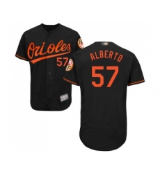 Men's Baltimore Orioles #57 Hanser Alberto Black Alternate Flex Base Authentic Collection Baseball Jersey