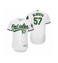 Men's Orioles #57 Hanser Alberto White Turn Back the Clock Earth Day Throwback Jersey
