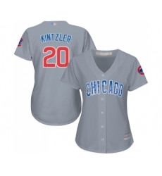 Women's Chicago Cubs #20 Brandon Kintzler Authentic Grey Road Baseball Jersey