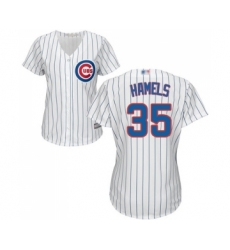 Women's Chicago Cubs #35 Cole Hamels Authentic White Home Cool Base Baseball Jersey
