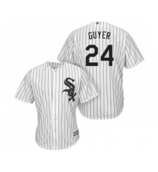 Men's Chicago White Sox #24 Brandon Guyer Replica White Home Cool Base Baseball Jersey