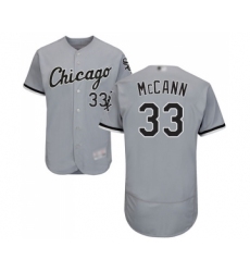 Men's Chicago White Sox #33 James McCann Grey Road Flex Base Authentic Collection Baseball Jersey