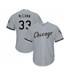 Men's Chicago White Sox #33 James McCann Replica Grey Road Cool Base Baseball Jersey