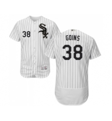 Men's Chicago White Sox #38 Ryan Goins White Home Flex Base Authentic Collection Baseball Jersey