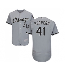 Men's Chicago White Sox #41 Kelvin Herrera Grey Road Flex Base Authentic Collection Baseball Jersey