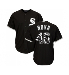 Men's Chicago White Sox #46 Ivan Nova Authentic Black Team Logo Fashion Cool Base Baseball Jersey