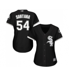 Women's Chicago White Sox #54 Ervin Santana Replica Black Alternate Home Cool Base Baseball Jersey
