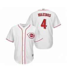 Youth Cincinnati Reds #4 Jose Iglesias Replica White Home Cool Base Baseball Jersey