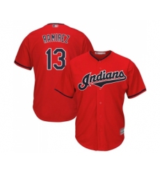 Youth Cleveland Indians #13 Hanley Ramirez Replica Scarlet Alternate 2 Cool Base Baseball Jersey