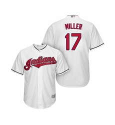 Youth Cleveland Indians #17 Brad Miller Authentic White Home Cool Base Baseball Jersey