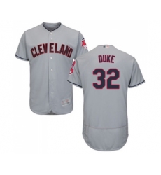 Men's Cleveland Indians #32 Zach Duke Grey Road Flex Base Authentic Collection Baseball Jersey