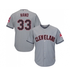 Men's Cleveland Indians #33 Brad Hand Replica Grey Road Cool Base Baseball Jersey