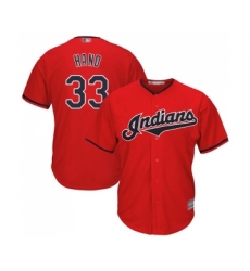 Men's Cleveland Indians #33 Brad Hand Replica Scarlet Alternate 2 Cool Base Baseball Jersey