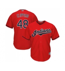 Youth Cleveland Indians #48 Tyler Clippard Replica Scarlet Alternate 2 Cool Base Baseball Jersey