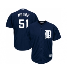 Men's Detroit Tigers #51 Matt Moore Replica Navy Blue Alternate Cool Base Baseball Jersey