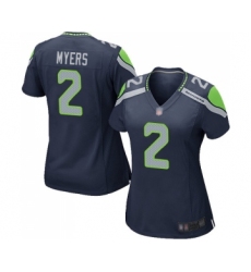 Women's Seattle Seahawks #2 Jason Myers Game Navy Blue Team Color Football Jersey