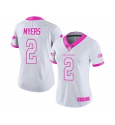 Women's Seattle Seahawks #2 Jason Myers Limited White Pink Rush Fashion Football Jersey
