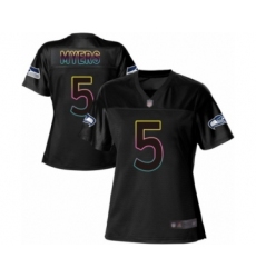 Women's Seattle Seahawks #5 Jason Myers Game Black Fashion Football Jersey
