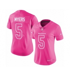 Women's Seattle Seahawks #5 Jason Myers Limited Pink Rush Fashion Football Jersey
