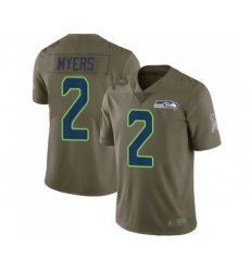Youth Seattle Seahawks #2 Jason Myers Limited Olive 2017 Salute to Service Football Jersey
