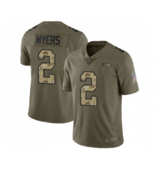 Youth Seattle Seahawks #2 Jason Myers Limited Olive Camo 2017 Salute to Service Football Jersey