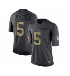 Youth Seattle Seahawks #5 Jason Myers Limited Black 2016 Salute to Service Football Jersey