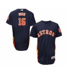 Men's Houston Astros #16 Aledmys Diaz Navy Blue Alternate Flex Base Authentic Collection Baseball Jersey