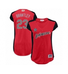 Women's Houston Astros #23 Michael Brantley Authentic Red American League 2019 Baseball All-Star Jersey