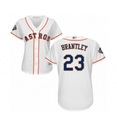 Women's Houston Astros #23 Michael Brantley Authentic White Home Cool Base 2019 World Series Bound Baseball Jersey