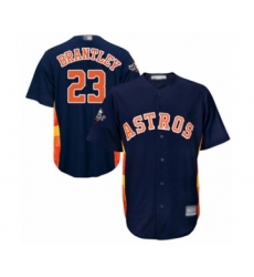 Youth Houston Astros #23 Michael Brantley Authentic Navy Blue Alternate Cool Base 2019 World Series Bound Baseball Jersey