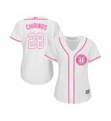 Women's Houston Astros #28 Robinson Chirinos Authentic White Fashion Cool Base Baseball Jersey