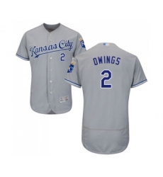 Men's Kansas City Royals #2 Chris Owings Grey Road Flex Base Authentic Collection Baseball Jersey