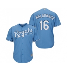 Men's Kansas City Royals #16 Martin Maldonado Replica Light Blue Alternate 1 Cool Base Baseball Jersey