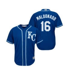 Youth Kansas City Royals #16 Martin Maldonado Replica Blue Alternate 2 Cool Base Baseball Jersey