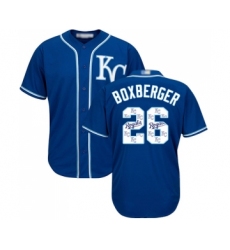 Men's Kansas City Royals #26 Brad Boxberger Blue Authentic Blue Team Logo Fashion Cool Base Baseball Jersey