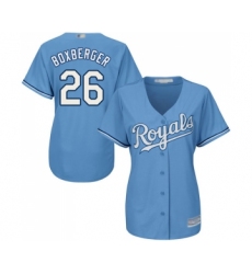 Women's Kansas City Royals #26 Brad Boxberger Replica Light Blue Alternate 1 Cool Base Baseball Jersey
