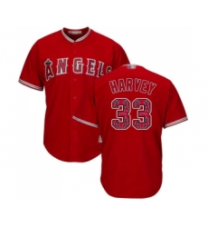 Men's Los Angeles Angels of Anaheim #33 Matt Harvey Authentic Red Team Logo Fashion Cool Base Baseball Jersey