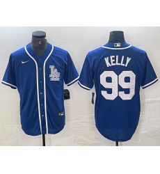 Men's Los Angeles Dodgers #99 Joe Kelly Blue Cool Base Stitched Baseball Jersey