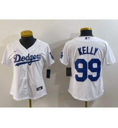 Women's Los Angeles Dodgers #99 Joe Kelly White Stitched Cool Base Nike Jersey